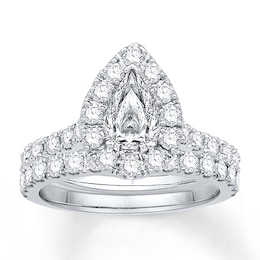 Now + Forever Diamond Bridal Set 5/8 ct tw Pear-Shape 14K White Gold