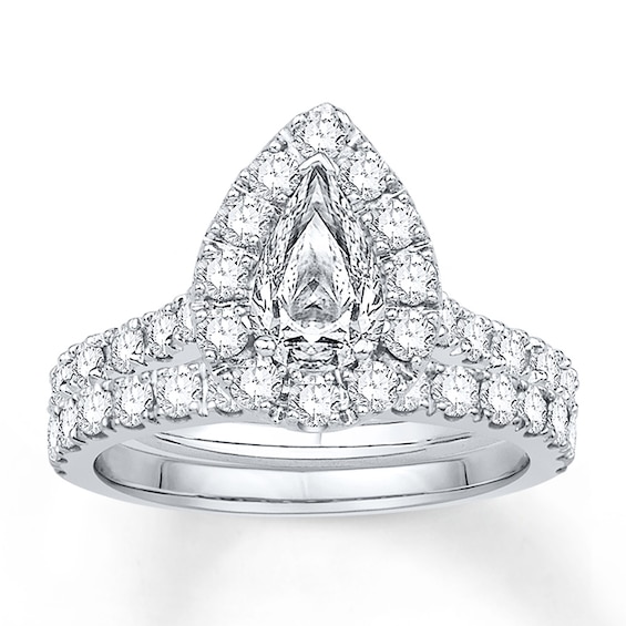 Now + Forever Diamond Bridal Set 5/8 ct tw Pear-Shape 14K White Gold