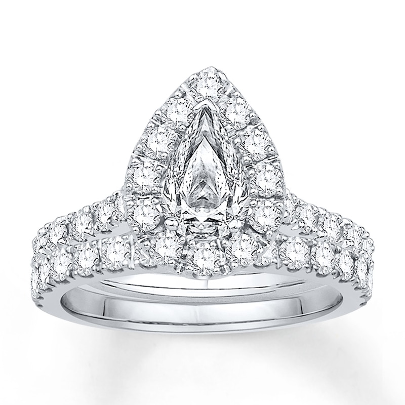 Diamond Bridal Set 5/8 ct tw Pear-Shape 14K White Gold
