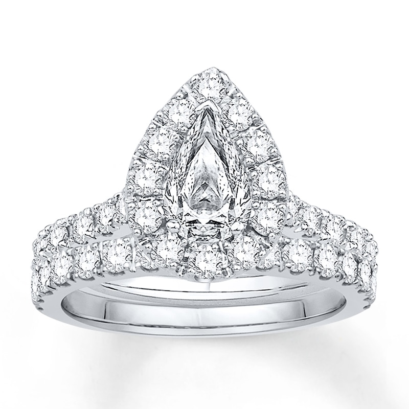 Main Image 1 of Now + Forever Diamond Bridal Set 5/8 ct tw Pear-Shape 14K White Gold