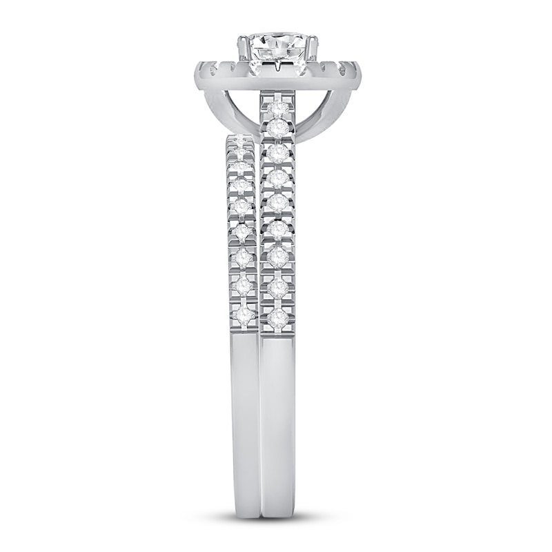 Diamond Bridal Set 5/8 ct tw Oval-cut 14K White Gold
