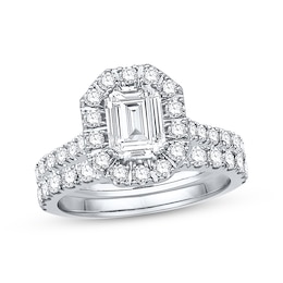 Now + Forever Diamond Bridal Set 1/2 ct tw Emerald-Cut 14K White Gold