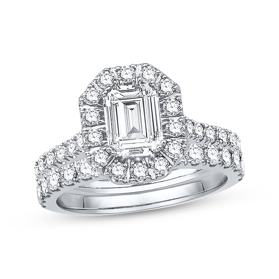 Now + Forever Diamond Bridal Set 1/2 ct tw Emerald-Cut 14K White Gold