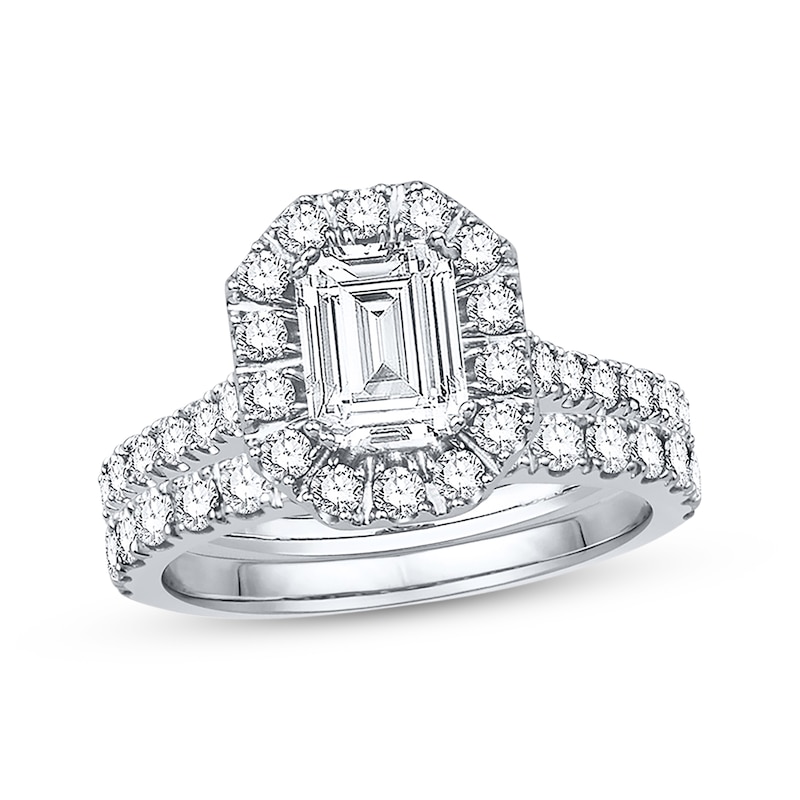 Diamond Bridal Set 1/2 ct tw Emerald-Cut 14K White Gold