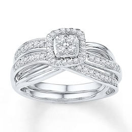 Now + Forever Diamond Bridal Set 3/8 ct tw Round-cut 10K White Gold