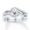 Thumbnail Image 0 of Diamond Bridal Set 1/3 ct tw Round-cut 10K White Gold