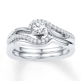 Now + Forever Diamond Bridal Set 1/3 ct tw Round-cut 10K White Gold