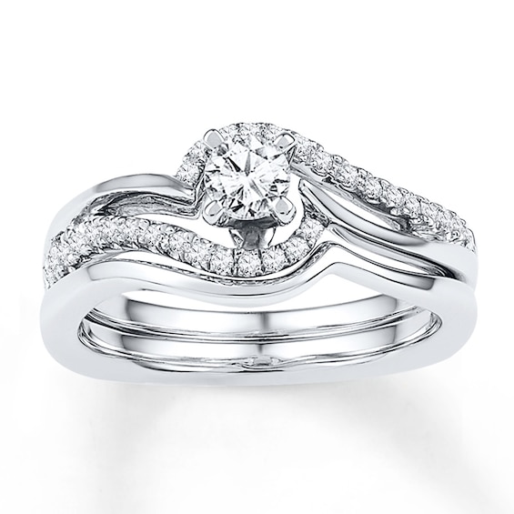 Now + Forever Diamond Bridal Set 1/3 ct tw Round-cut 10K White Gold