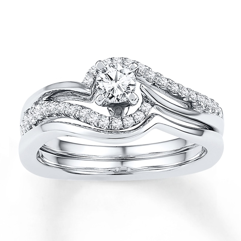 Diamond Bridal Set 1/3 ct tw Round-cut 10K White Gold