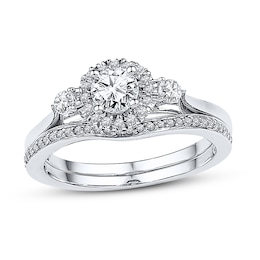 Now + Forever Diamond Bridal Set 5/8 ct tw Round-cut 14K White Gold