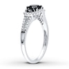 Thumbnail Image 2 of Black Diamond Engagement Ring 1 ct tw Round-cut 10K White Gold