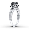 Thumbnail Image 2 of Black Diamond Engagement Ring 2 ct tw 10K White Gold