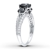 Thumbnail Image 3 of Memories Moments Magic Black Diamond Engagement Ring 2 ct tw 10K White Gold