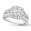Diamond Engagement Ring 2 ct tw Princess & Round 14K White Gold
