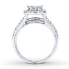 Thumbnail Image 1 of Diamond Engagement Ring 2 ct tw Princess & Round 14K White Gold