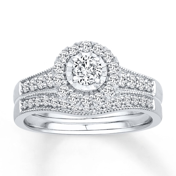 Now + Forever Diamond Bridal Set 3/4 ct tw Round-cut 14K White Gold