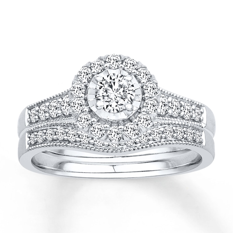 Main Image 1 of Now + Forever Diamond Bridal Set 3/4 ct tw Round-cut 14K White Gold