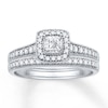 Thumbnail Image 0 of Diamond Engagement Ring 3/8 ct tw Princess-cut 10K White Gold