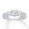 Thumbnail Image 0 of 3-Stone Diamond Ring 1 ct tw Princess-cut 14K White Gold