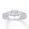 Thumbnail Image 1 of Memories Moments Magic 3-Stone Diamond Ring 1 ct tw Princess-cut 14K White Gold