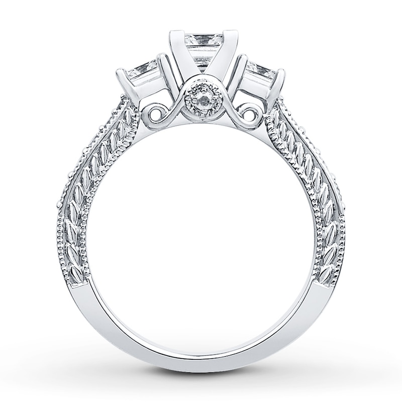 3-Stone Diamond Ring 1 ct tw Princess-cut 14K White Gold