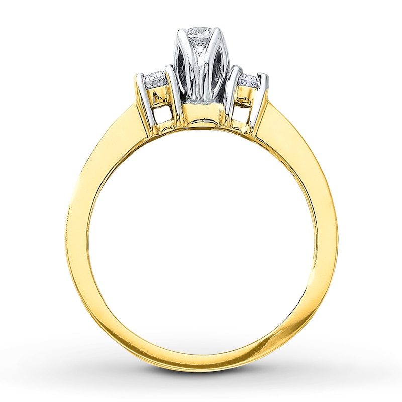 Three-Stone Diamond Ring 1/2 ct tw Round-cut 14K Yellow Gold