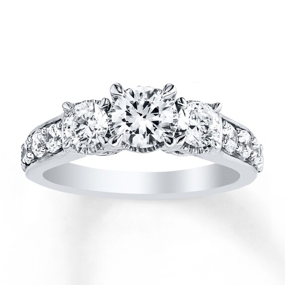 Memories Moments Magic 3-Stone Diamond Ring 1 ct tw Round-cut 14K White Gold