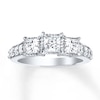 Thumbnail Image 1 of Memories Moments Magic 3-Stone Diamond Ring 1 ct tw Princess-cut 14K White Gold