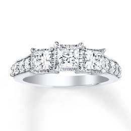 Memories Moments Magic 3-Stone Diamond Ring 1 ct tw Princess-cut 14K White Gold