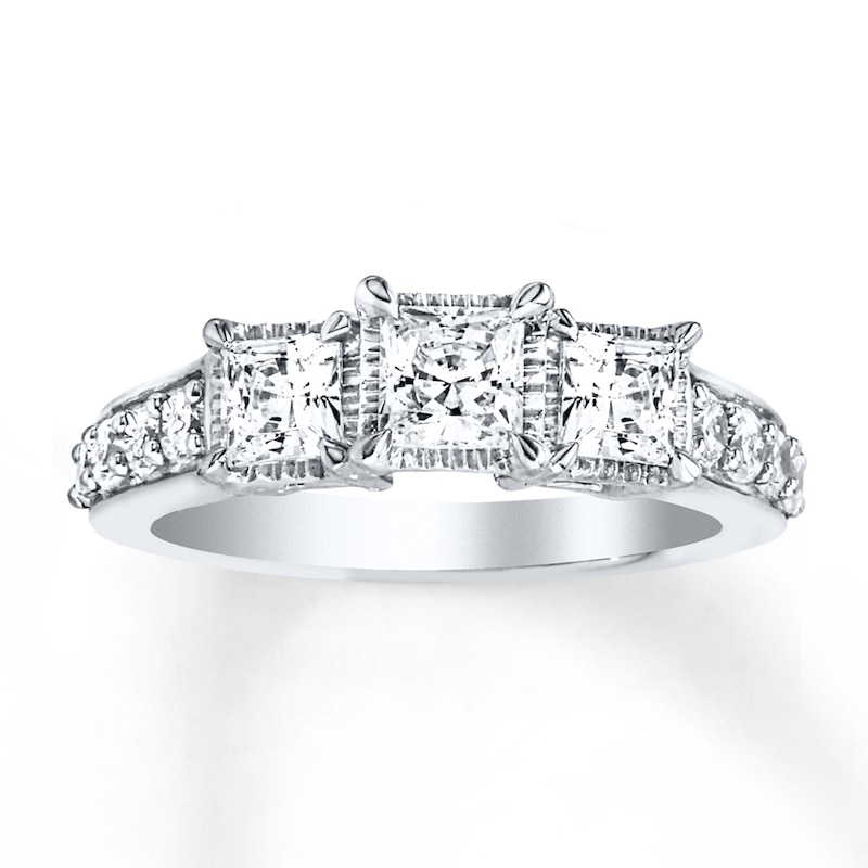 Memories Moments Magic 3-Stone Diamond Ring 1 ct tw Princess-cut 14K White Gold