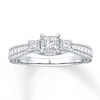 Thumbnail Image 0 of Memories Moments Magic 3-Stone Diamond Ring 1/2 ct tw Princess-cut 14K White Gold