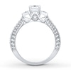 Thumbnail Image 1 of Memories Moments Magic 3-Stone Diamond Ring 1/2 ct tw Princess-cut 14K White Gold