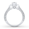 Thumbnail Image 2 of Memories Moments Magic 3-Stone Diamond Ring 1/2 ct tw Princess-cut 14K White Gold