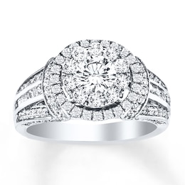 Now + Forever Diamond Engagement Ring 1-1/2 ct tw Round-cut 14K White Gold
