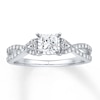 Thumbnail Image 1 of Now + Forever Diamond Engagement Ring 5/8 ct tw Princess-cut 14K White Gold