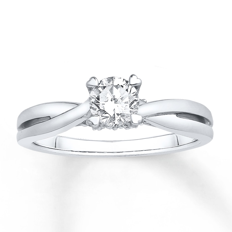 Diamond Engagement Ring 1/2 ct tw Round-cut 14K White Gold