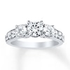 Thumbnail Image 1 of Memories Moments Magic 3-Stone Diamond Ring 1/2 ct tw Round-cut 14K White Gold