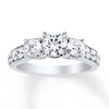 Thumbnail Image 0 of Memories Moments Magic 3-Stone Diamond Ring 1/2 ct tw Round-cut 14K White Gold