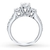 Thumbnail Image 1 of 3-Stone Diamond Ring 1/2 ct tw Round-cut 14K White Gold