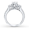 Thumbnail Image 1 of Memories Moments Magic 3-Stone Diamond Ring 1/2 ct tw Round-cut 14K White Gold