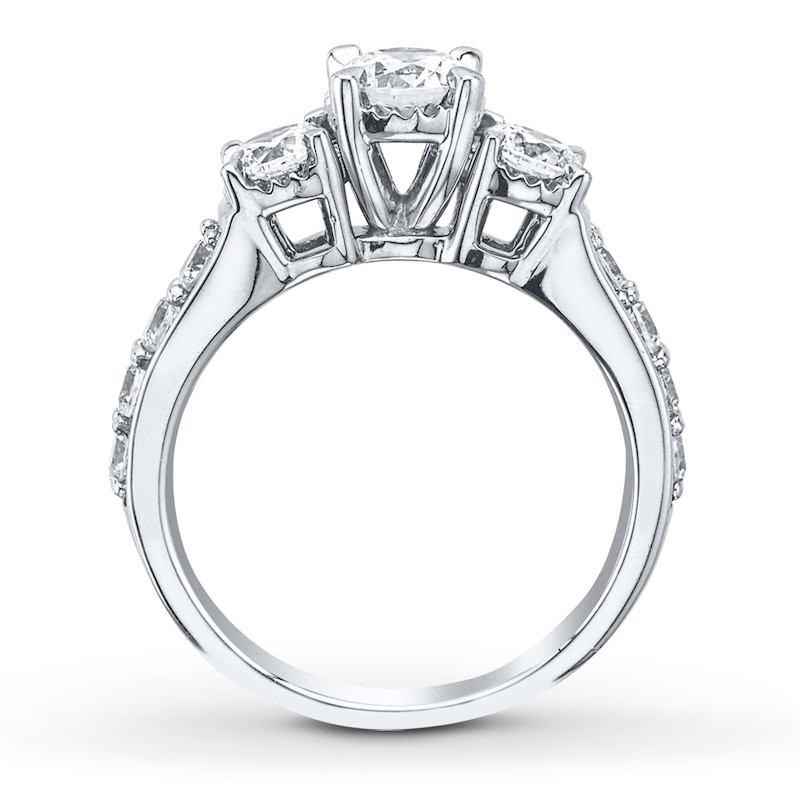 Main Image 2 of Memories Moments Magic 3-Stone Diamond Ring 1/2 ct tw Round-cut 14K White Gold