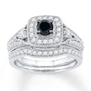 Thumbnail Image 0 of Black & White Diamond Bridal Set 7/8 ct tw 10K White Gold