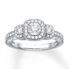 Thumbnail Image 1 of Memories Moments Magic Diamond Engagement Ring 1/2 ct tw Round-cut 14K White Gold