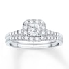 Thumbnail Image 0 of Diamond Bridal Set 5/8 ct tw Princess-cut 14K White Gold