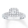 Thumbnail Image 1 of Now + Forever Diamond Bridal Set 5/8 ct tw Princess-cut 14K White Gold
