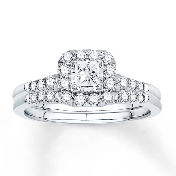 Now + Forever Diamond Bridal Set 5/8 ct tw Princess-cut 14K White Gold