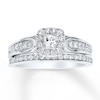 Thumbnail Image 0 of Bridal Set 5/8 ct tw Diamonds 14K White Gold