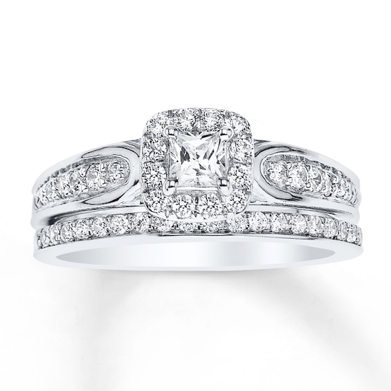 Bridal Set 5/8 ct tw Diamonds 14K White Gold