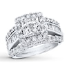 Thumbnail Image 0 of Diamond Engagement Ring 3 cttw Princess & Baguette 14K White Gold