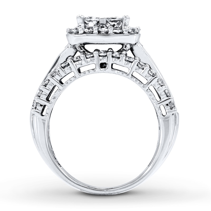 Main Image 2 of Now + Forever Diamond Engagement Ring 3 cttw Princess & Baguette 14K White Gold
